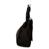 Herbag 31 Ebene & Noir Top Handle Bag in Canvas, Palladium hardware