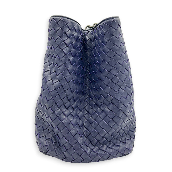 Intrecciato Tote Bag Purple in Nappa Leather, Ruthenium hardware