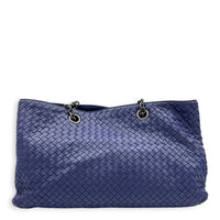 Intrecciato Tote Bag Purple in Nappa Leather, Ruthenium hardware