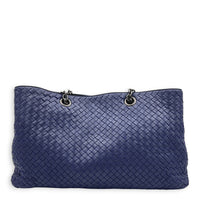 Intrecciato Tote Bag Purple in Nappa Leather, Ruthenium hardware