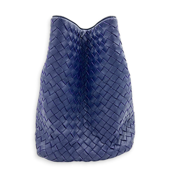 Intrecciato Tote Bag Purple in Nappa Leather, Ruthenium hardware