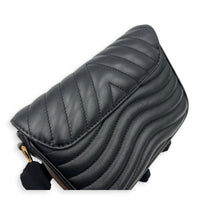 New Wave Shoulder Bag Black in Calfskin, Gold hardware
