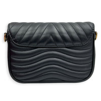 New Wave Shoulder Bag Black in Calfskin, Gold hardware
