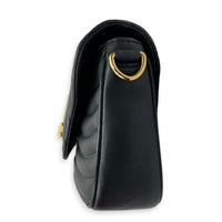 New Wave Shoulder Bag Black in Calfskin, Gold hardware