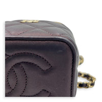 Vanity Mini Iridescent Purple Top Handle Bag in Lambskin, Gold hardware
