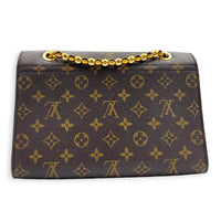 Victoire Shoulder Bag Brown in Coated Canvas, Gold hardware