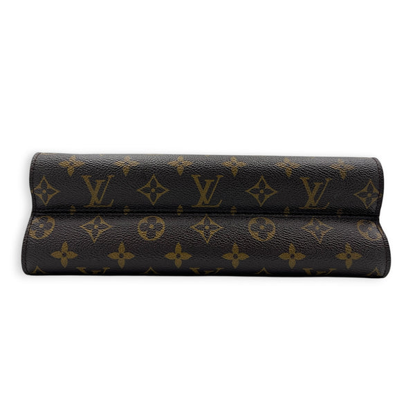 Victoire Shoulder Bag Brown in Coated Canvas, Gold hardware