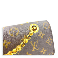 Victoire Shoulder Bag Brown in Coated Canvas, Gold hardware