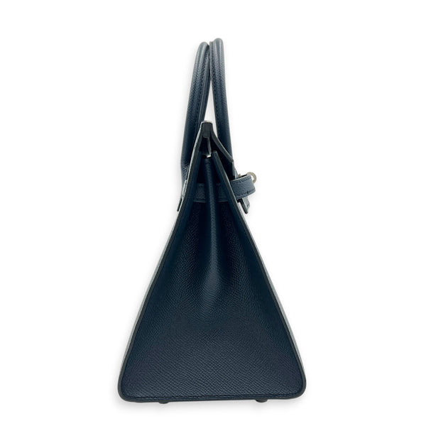 Birkin Sellier 25 Bleu Indigo Top Handle Bag in Epsom, Palladium hardware