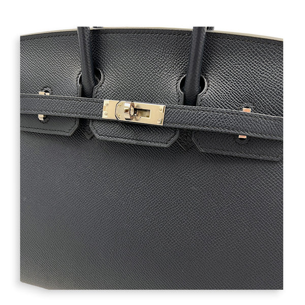 Birkin Sellier 25 Bleu Indigo Top Handle Bag in Epsom, Palladium hardware