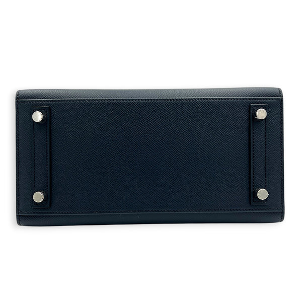 Birkin Sellier 25 Bleu Indigo Top Handle Bag in Epsom, Palladium hardware