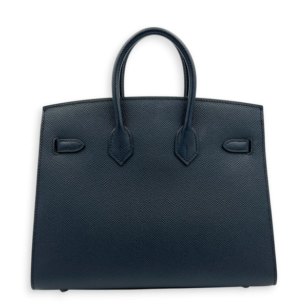 Birkin Sellier 25 Bleu Indigo Top Handle Bag in Epsom, Palladium hardware