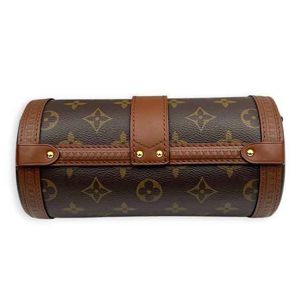 Papillon Trunk  Crossbody Bag Brown in Monogram Coated Canvas, Gold hardware
