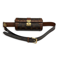Papillon Trunk  Crossbody Bag Brown in Monogram Coated Canvas, Gold hardware
