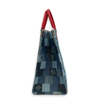 OnTheGo Top Handle Bag GM Blue in Denim, Gold hardware