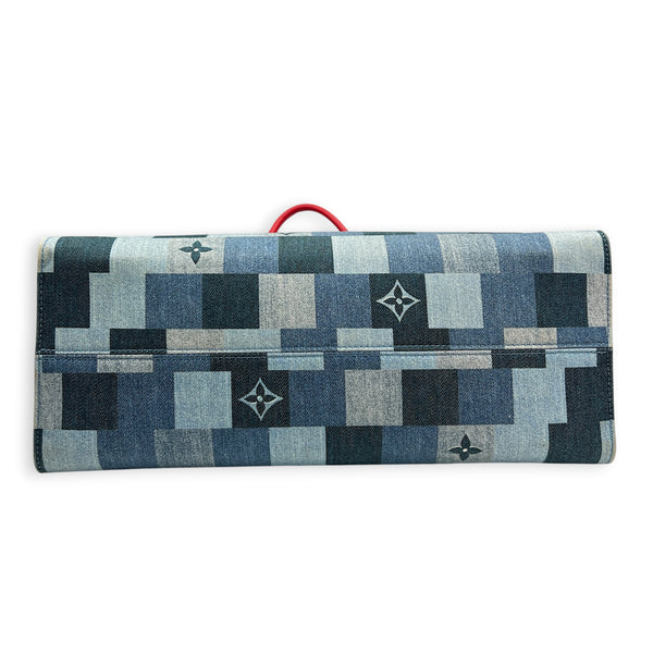 OnTheGo Top Handle Bag GM Blue in Denim, Gold hardware