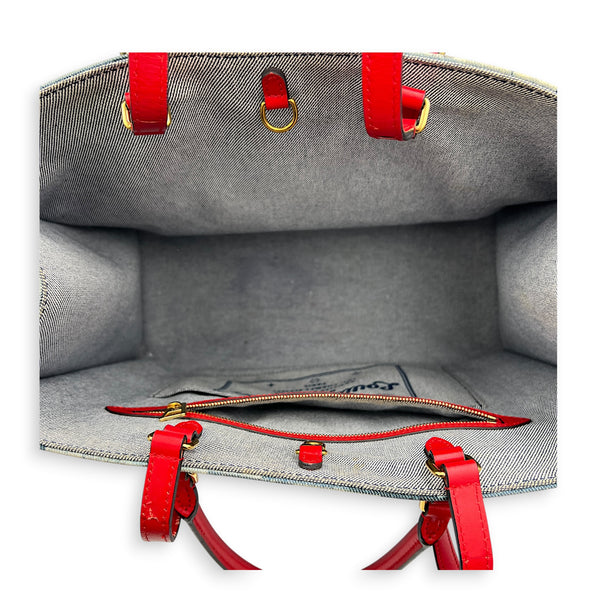OnTheGo Top Handle Bag GM Blue in Denim, Gold hardware