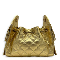 C25 Hobo Mini Gold Shoulder Bag in Caviar Leather, Gold hardware