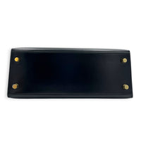 Sellier Kelly 25 Black Top Handle Bag in Box, Gold hardware