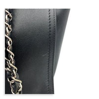 Deauville Tote Bag Black in Caviar Leather, Silver hardware