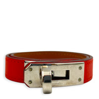 Kelly Double Tour XS Capucine Bracelet in Swift, Palladium hardware