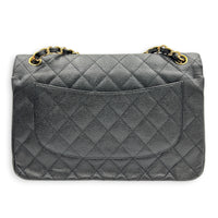 Classic Double Flap Crossbody Bag Jumbo Black in Caviar Leather, Gold hardware