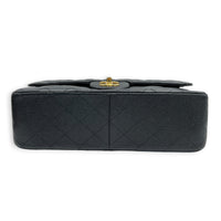 Classic Double Flap Crossbody Bag Jumbo Black in Caviar Leather, Gold hardware