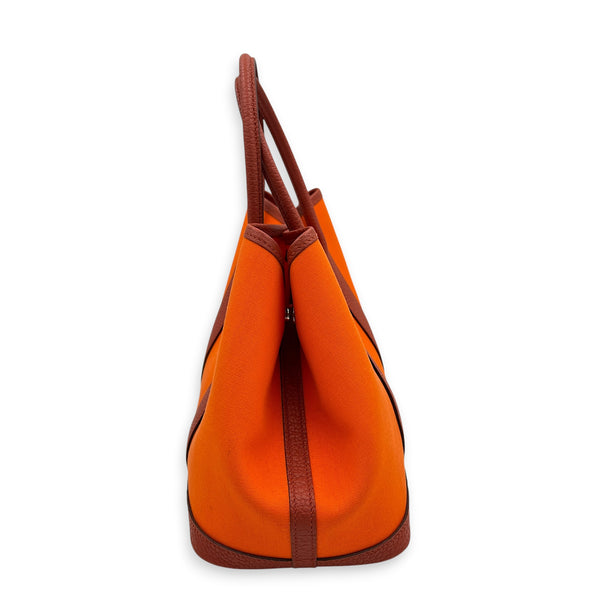 Garden Party 30 Orange Minium/ Sanguine Top Handle Bag in Canvas, Palladium hardware