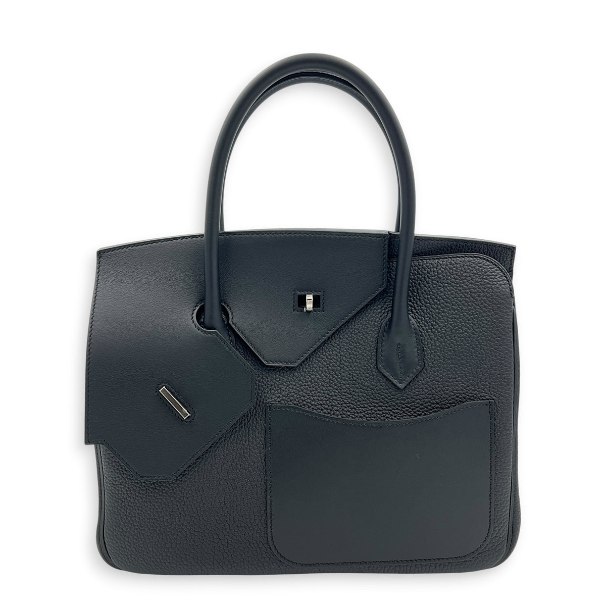 Birkin Desordre 30 Black Top Handle Bag in Togo/ Swift, Palladium hardware