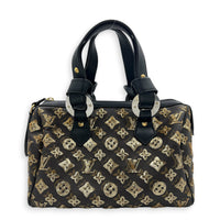 Sequins Eclipse Speedy 28 Black Top Handle Bag in Monogram Coated Canvas, Silver hardware