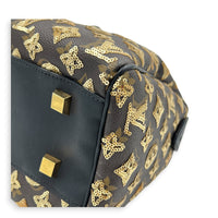 Sequins Eclipse Speedy 28 Black Top Handle Bag in Monogram Coated Canvas, Silver hardware