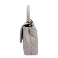 Coco Handle Quilted Super Mini Lilac Top Handle Bag in Caviar Leather, Gold hardware