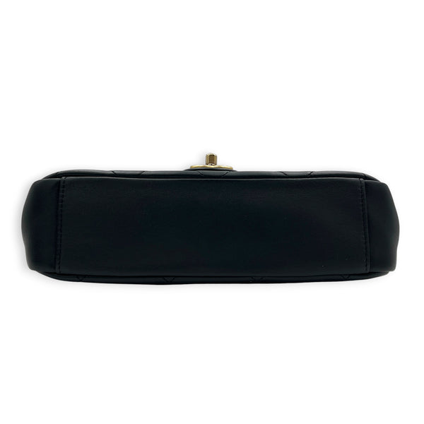 A Real Catch Black Crossbody Bag in Calfskin, Gold hardware
