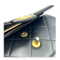 A Real Catch Black Crossbody Bag in Calfskin, Gold hardware