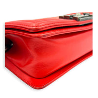 Boy Shoulder Bag Red in Stingray/ Calfskin, Brushed Silver hardware