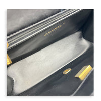 23P Seasonal Quilted Flap Black Shoulder Bag in Calfskin, Gold hardware