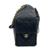 C25 Hobo Medium Black Shoulder Bag in Caviar Leather, Gold hardware