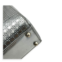 Lady Dior Mini Micro Cannage Top Handle Bag in Patent Leather, Silver hardware