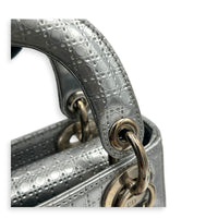 Lady Dior Mini Micro Cannage Top Handle Bag in Patent Leather, Silver hardware