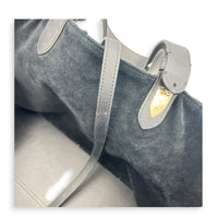 Toujours Black Top Handle Bag in Tweed, Light Gold hardware