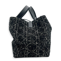Toujours Black Top Handle Bag in Tweed, Light Gold hardware