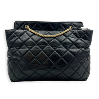 2.55 Black Tote Bag in Calfskin, Gold hardware
