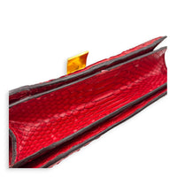 Box Red Crossbody Bag in Python Leather, Gold hardware
