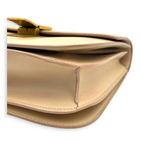 Box Crossbody Bag Beige in Box, Gold hardware
