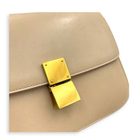 Box Crossbody Bag Beige in Box, Gold hardware