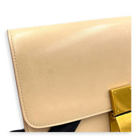 Box Crossbody Bag Beige in Box, Gold hardware