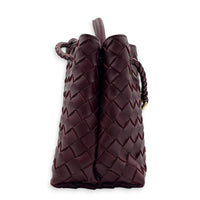 Andiamo Small Red Top Handle Bag in Calfskin, Gold hardware