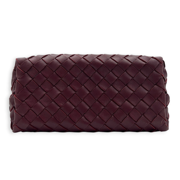 Andiamo Small Red Top Handle Bag in Calfskin, Gold hardware