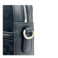 Jumbo GG Black Crossbody Bag in Canvas, Silver hardware