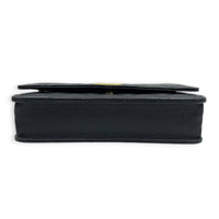 CC Wallet On Chain Black in Caviar Leather, Gold hardware